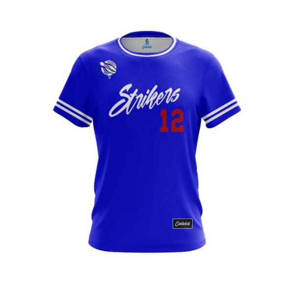 12Bagger Blue Strikers Bowling Jersey is the latest Innovation & performances dye sublimation custom Jersey by Coolwick