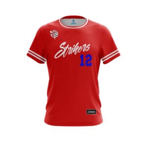 12Bagger Red Strikers Bowling Jersey is the latest Innovation & performances dye sublimation custom Jersey by Coolwick