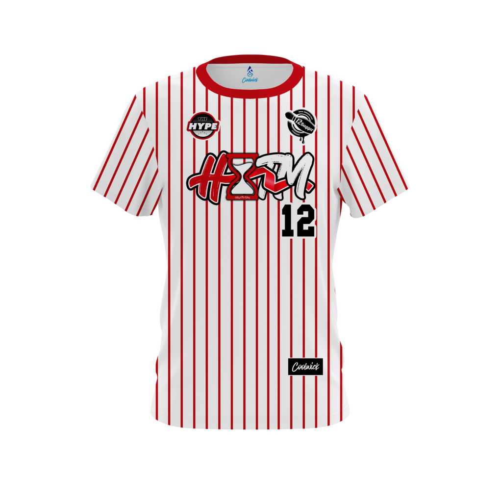 History In The Making (H.I.T.M) Bull In The Bay White Red Stripes Bowling Jersey