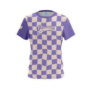 12Bagger Reign Checkered Purple Bowling Jersey