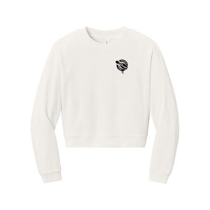 12Bagger Embroidered Power Button Women's Cropped Sweatshirt