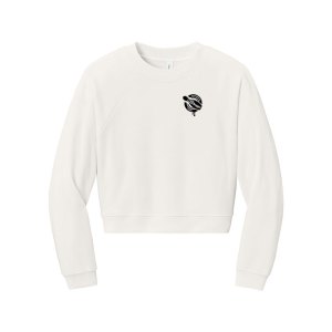12Bagger Embroidered Power Button Women's Cropped Sweatshirt