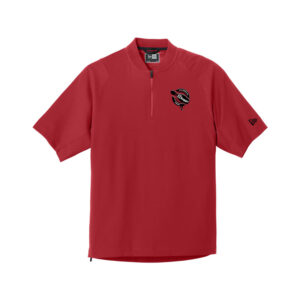 12Bagger CoolWick Bowling New Era Short Sleeve 1/4-Zip Jacket - Scarlet, Large