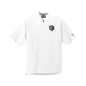 12Bagger CoolWick Bowling New Era Short Sleeve 1/4-Zip Jacket - White, Large
